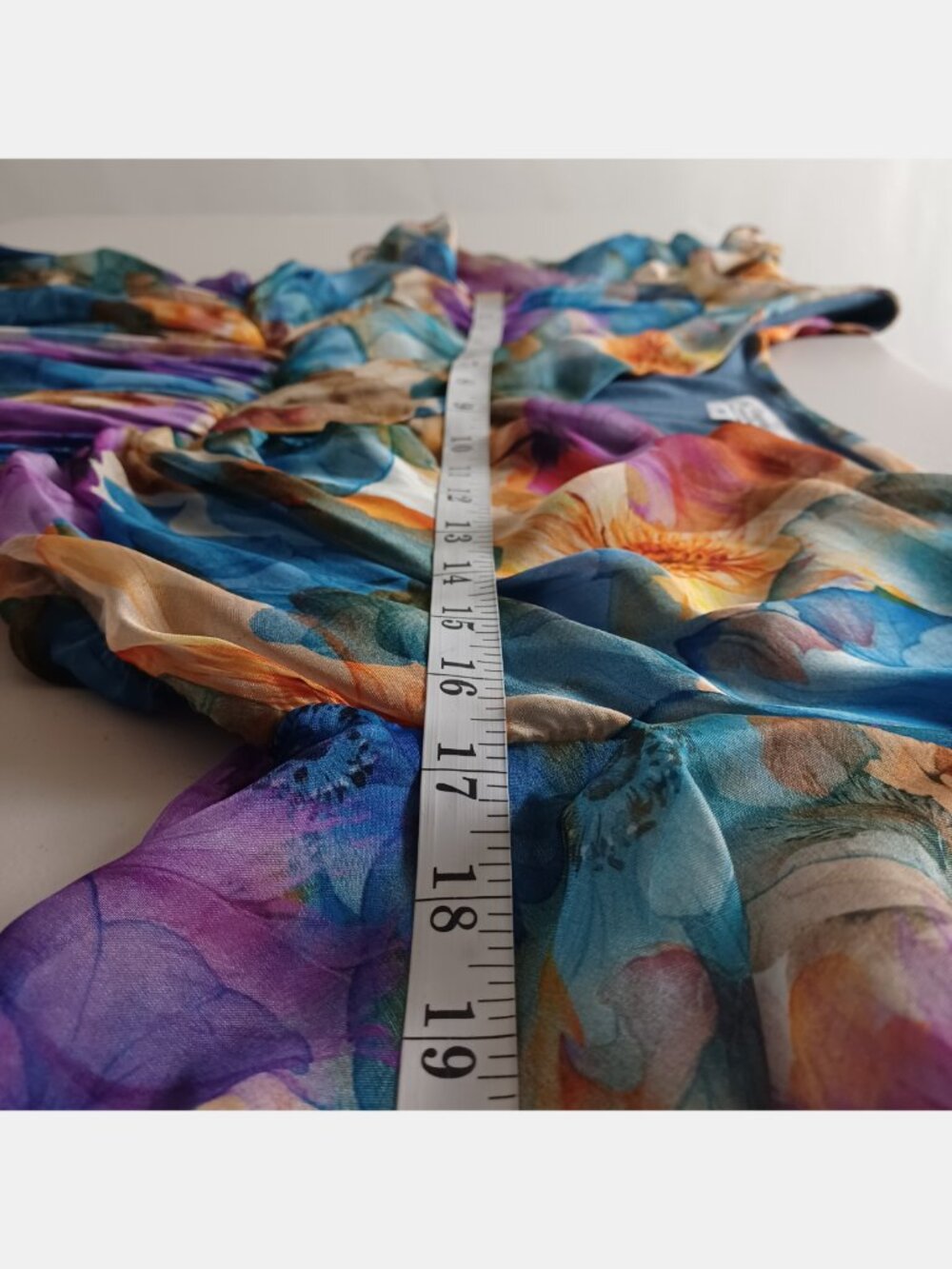 Le Ragazze Silk-Blend Floral-Watercolour Flutter Sleeve Maxi Dress (M) - Picture 12 of 16